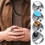 Men's Titanium Steel Turquoise Ring with Opal Inlay 2