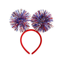 Women's Red White Blue Glitter Headband with Spinning Star