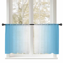 Light Blue White Gradient Sheer Curtains 52x54 Rod Pocket