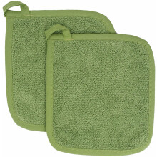 Cotton Terry Pot Holders Black 2-Pack 8.5" x 8.25"