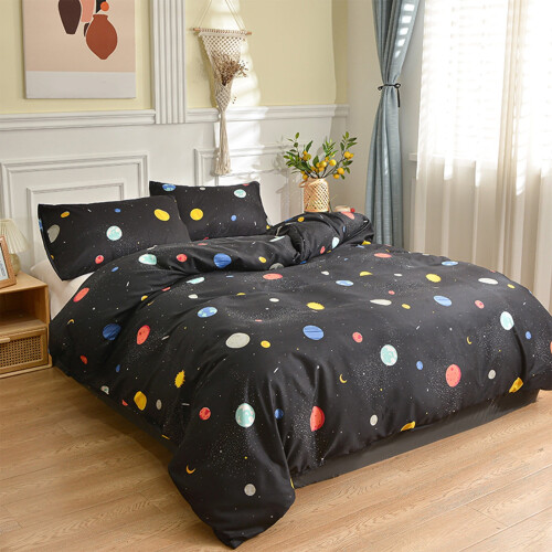 Blue and Pink Sky Blue Brushed Polyester Quilt Cover