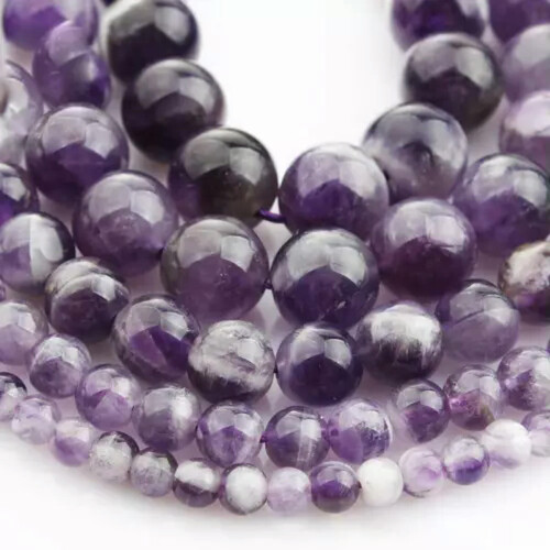 Amethyst round beads natural stone strand 8mm