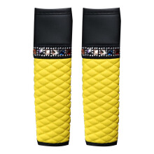 Car Seat Belt Covers Yellow Rhinestone Leather 2PCS