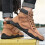 Men's Casual High-Top Leather Boots Warm Short Style 6