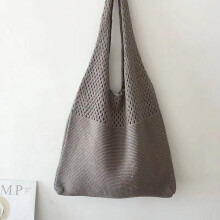 Gehaakte mesh strandtas voor dames, retro geweven schoudertas