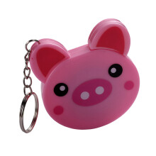 Cartoon Animal Plastic Retractable Tape Measure with Keyring