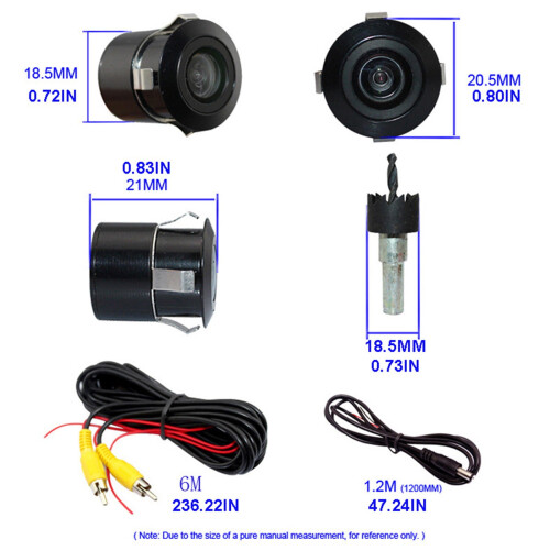Ryggekamera 1080P universal innfelt montering for biler 2