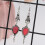 Vintage silver bat drop earrings Gothic punk Halloween 6