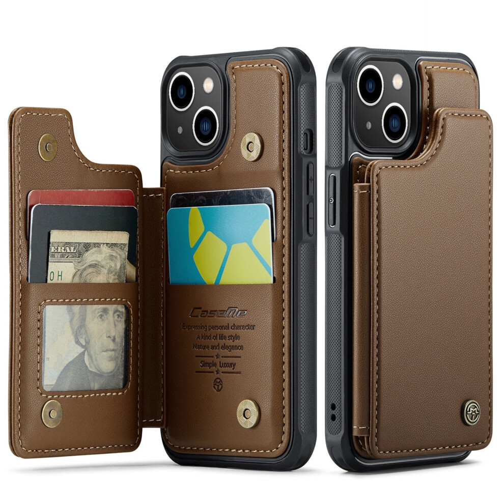 Iphone 14 Leather Wallet Case With Card Holder And Rfid 9401284143789