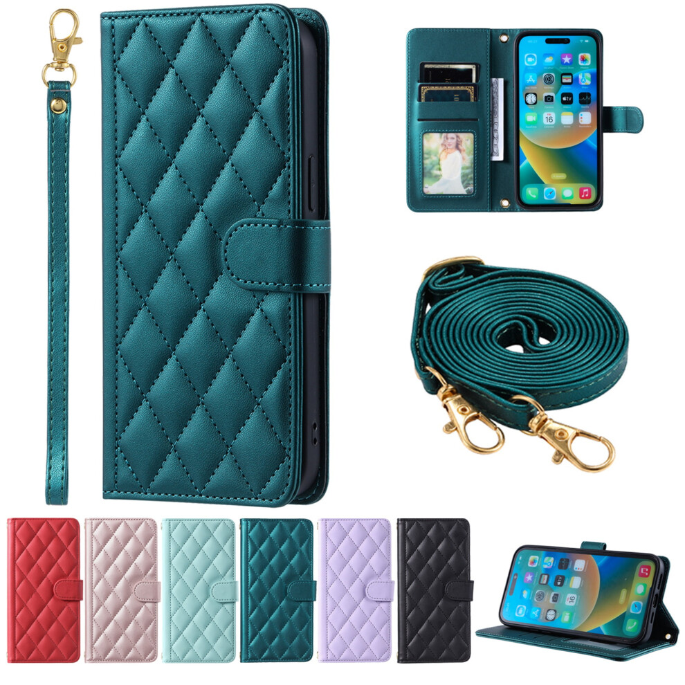 Iphone Xr Crossbody Wallet Case Pu Leather With Card Green 9132278422442