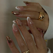 Almond Press-on Nails Sun Design 24 Pieces