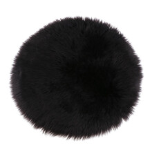 Round Dining Chair Cushion with Fixing Strip Black 13.78