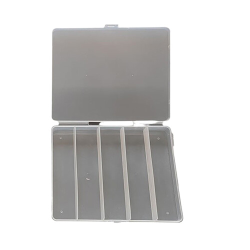 Clear Plastic Tackle and Jewelry Organizer Box 5-Grid 4-Pack