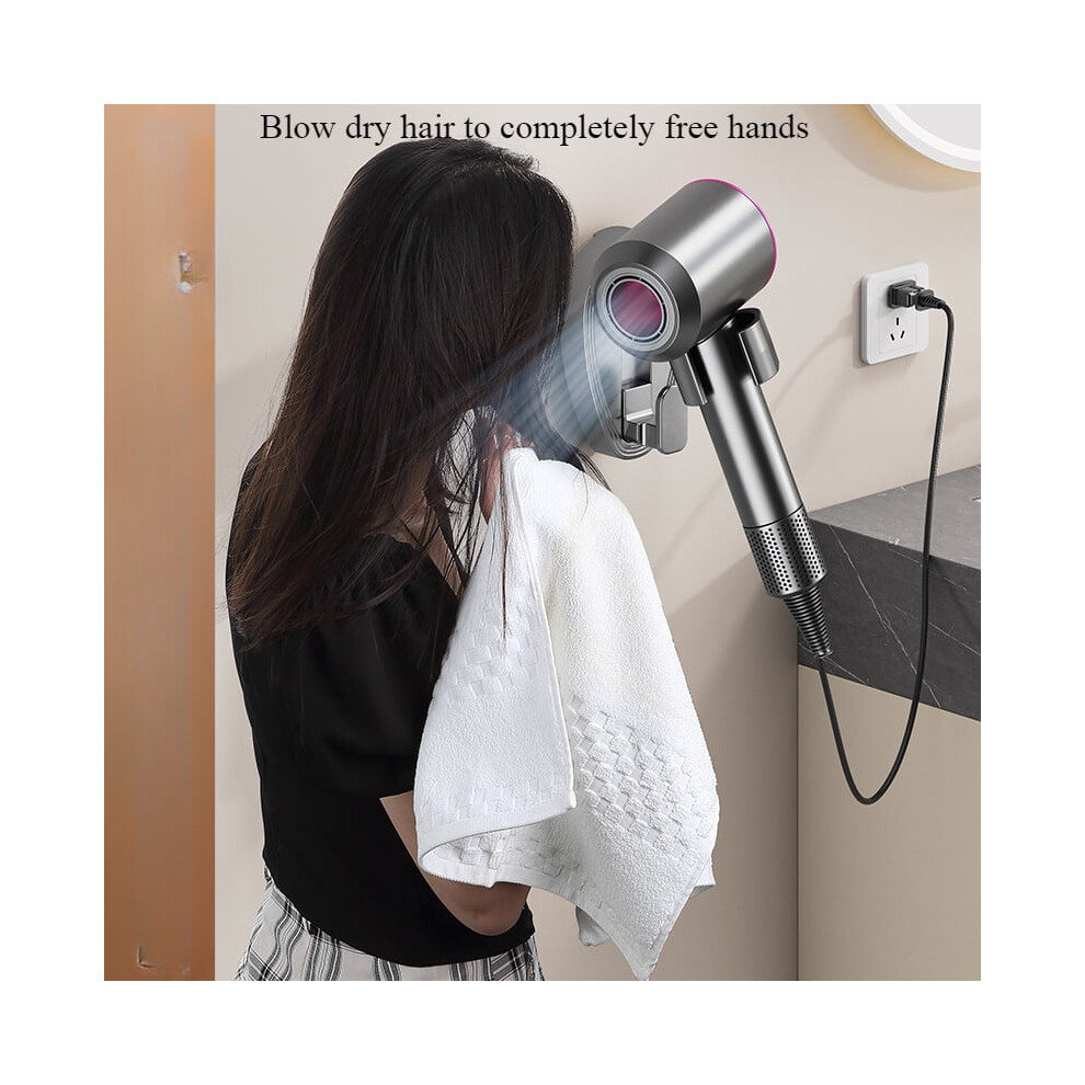 Hair Dryer Holder Suction Cup Wall-Mounted ABS Stand with