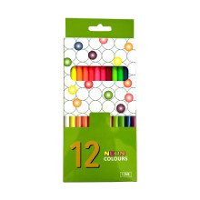 Wood Coloring Pencils 12 Colors Pre-sharpened