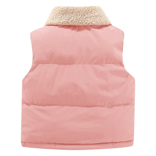 Gilet imbottito per bambini foderato in pile, rosa, taglie S-XXL 2