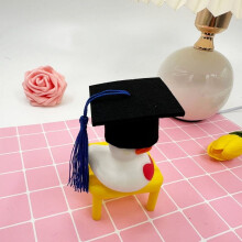 Mini Graduation Hair Clip with Tassel Blue 10 Pcs