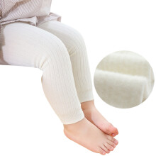 Girls' leggings cotton knitted tights animal pattern white