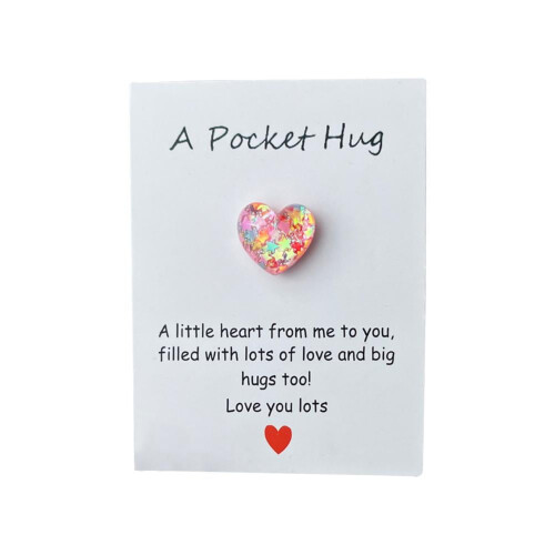 Heart Pocket Hug Token Gift with Greeting Card
