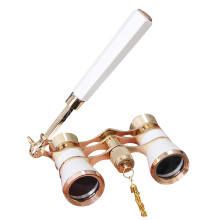 All-Metal White Opera Glasses HD Wide-Focus Binoculars
