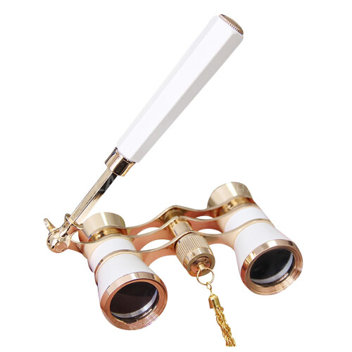 All-Metal White Opera Glasses HD Wide-Focus Binoculars