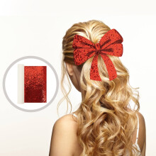 FRCOLOR Red Glitter Fabric for Hats and Doll Clothes 47.16