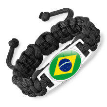 National Flag Paracord Survival Bracelet Black