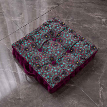 Velvet Meditation Floor Pillow Square Thick Night Sky Design