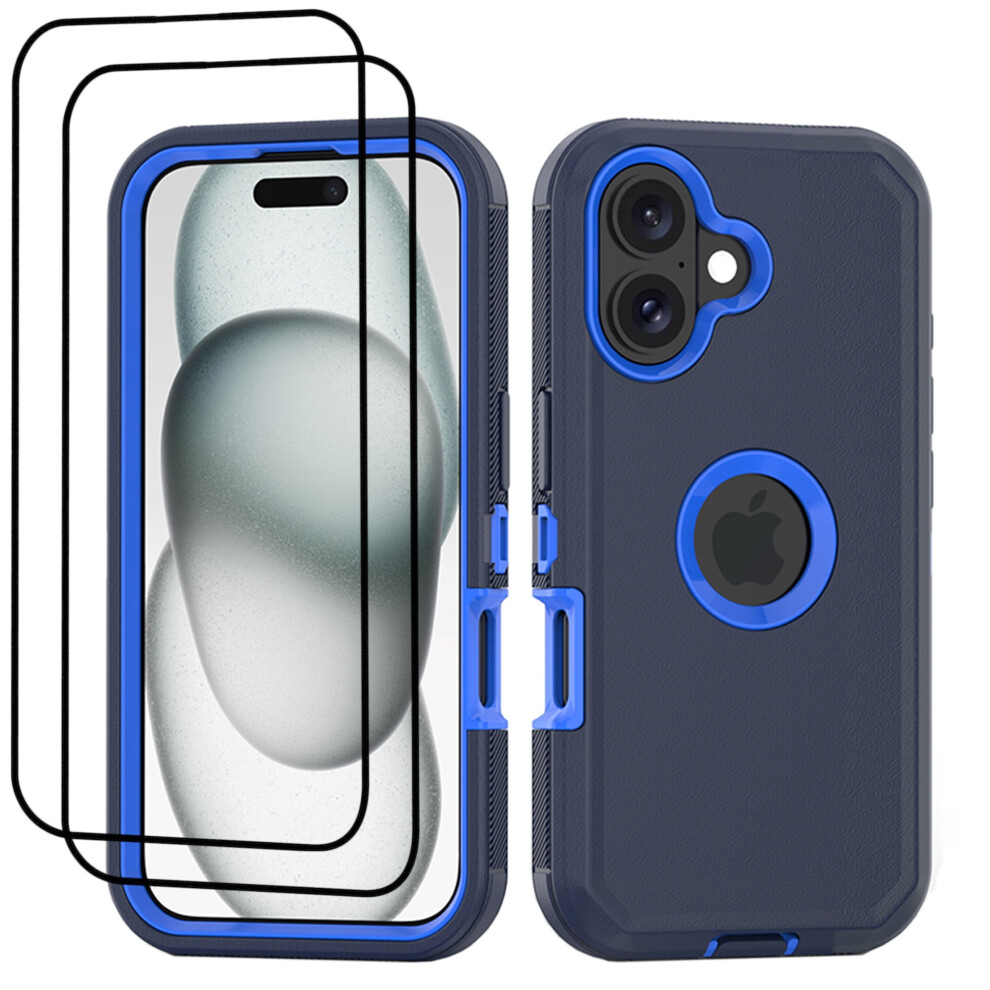 Iphone 16 Plus Heavy Duty Shockproof Case With Tempered 9027700681538