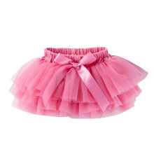 Girls' Tutu Dress with Bowknot and Mesh Watermelon Red Size
