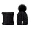 Conjunto de cachecol e gorro de inverno feminino com pompons 1