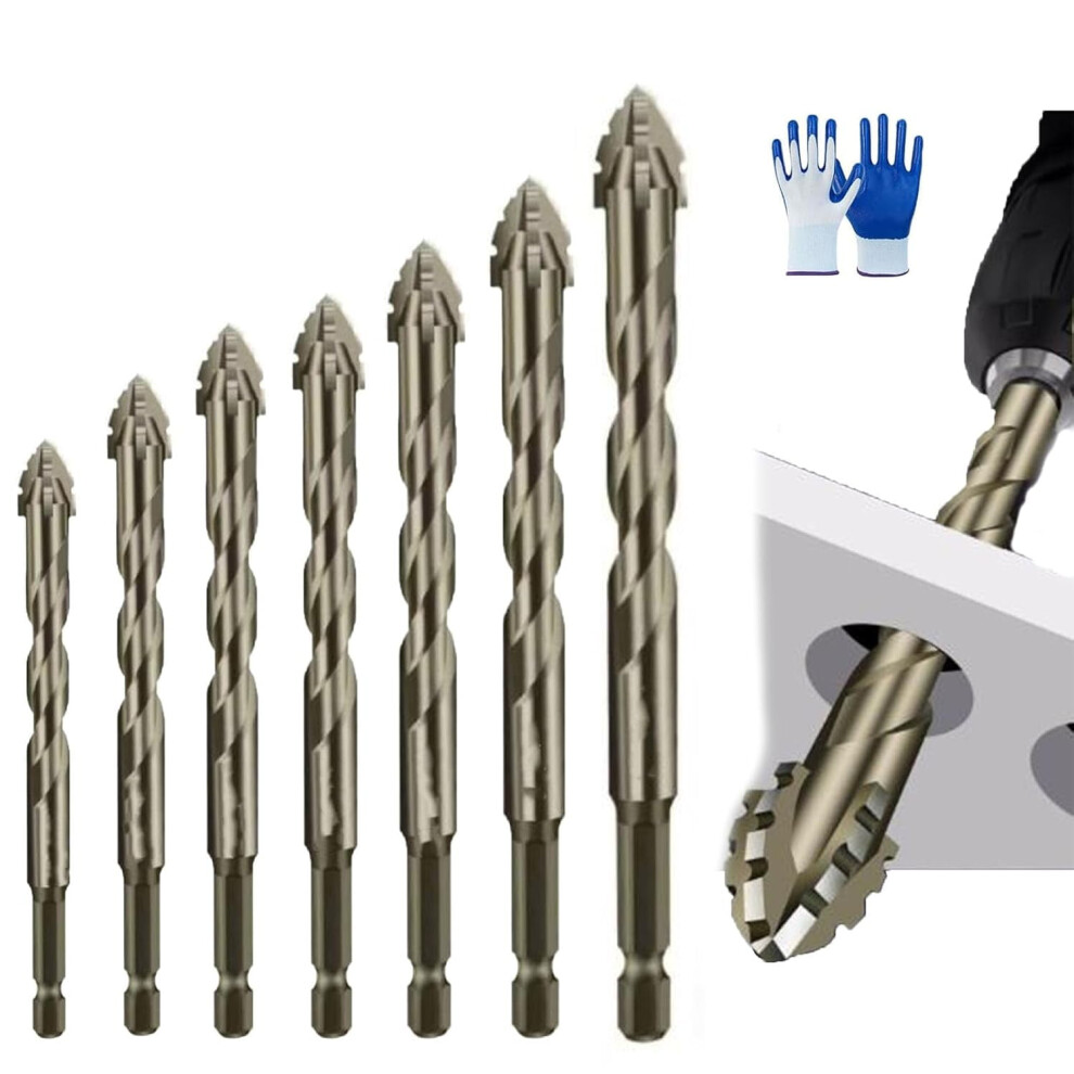 Relaxrich 4-Flute Serrated Drill Bits Set 7Pcs 3Â12Mm 9027700661998