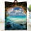 Flannel Blanket Blue Sky Sea Beach Pattern 50x60 in 1