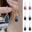 Hook Earrings Rhinestone Waterdrop Dangling Pair Blue 1