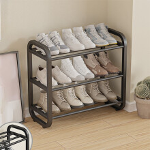 3-Tier Stainless Steel Shoe Rack, Freestanding & Space-Saving, Compatible with Doorway, Dorm, Bathroom, Living Room, Office