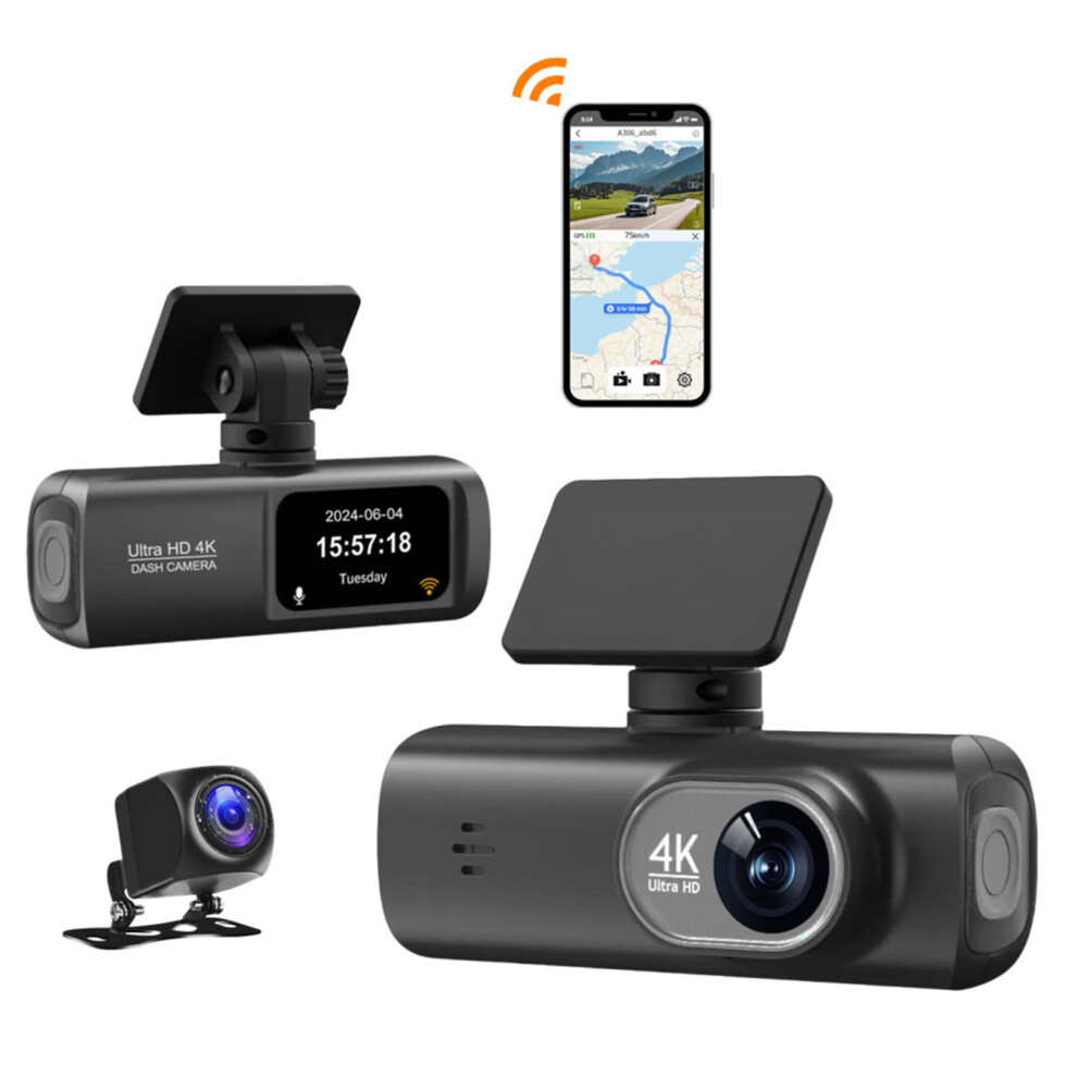 4K Dual Dash Cam With Night Vision And Wifi 9401284133353