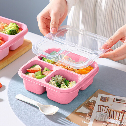 Bento Box Snack Container 3-Compartment Reusable