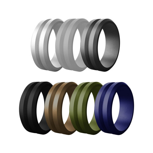 Silicone Wedding Ring for Men 8mm Width Breathable Air