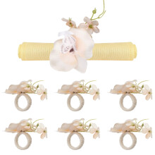 Ronds de serviette en forme de fleur de Phalaenopsis (6 pièces)