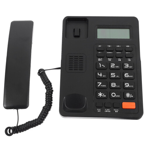 Fixed Phone with Caller ID and LCD Screen Black