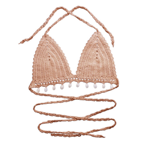 Hæklet strand-bralette sommerstriktop til kvinder 1