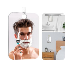 Fogless Shower Mirror Portable Flat 7.9x9.8 Inch Silver