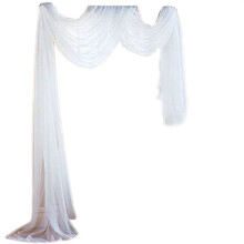 White Sheer Canopy Bed Curtain 197x59 Inch
