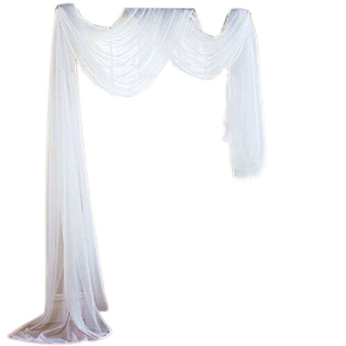 White Sheer Canopy Bed Curtain 197x59 Inch