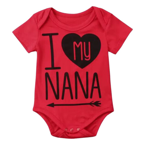 Baby Short Sleeve Romper Red Newborn-18M