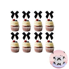 Black Bow Cake Topper 4.3x1.6 in 48 pcs