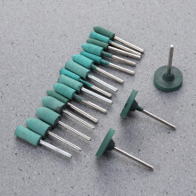 Cylindrical Abrasive Rubber Wheel Set Green 18 Pcs