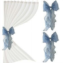 Silky Bow Curtain Tiebacks Decorative Ribbon Holdbacks 2