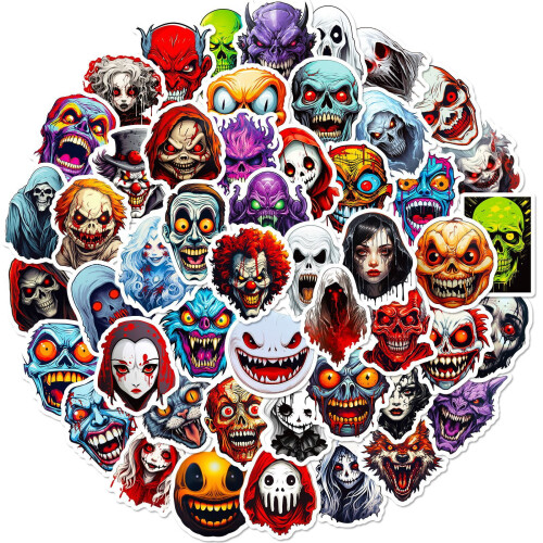 Scary Face Graffiti Stickers Horror Skull 50-Pack