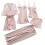 Women's Silk Pajama Set Soft Pink 5-Piece 1